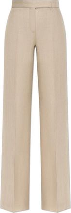 Max Mara Angus Linen Broeken - Dames - Wijde Broeken - Beige - XS - Linnen - Broeken