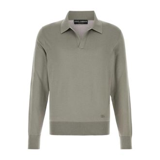 Dolce & Gabbana Polo Shirts, male, Gray, Size: L Polo