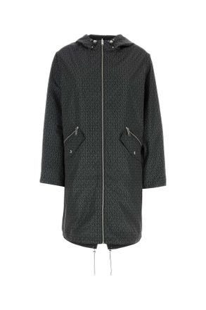 Michael Kors Womens Printed Parka - Dark Grey - Size X-Small