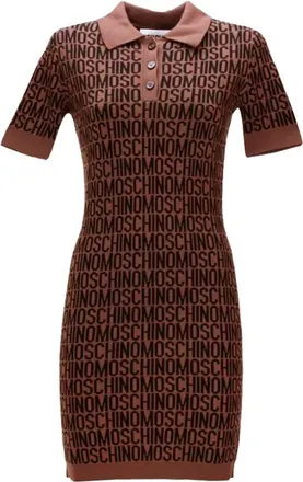Moschino Dames, Jurken, Bruin, Maat: M Wol