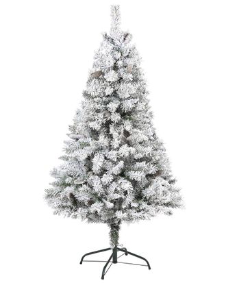 Nearly Natural 5Ft Flocked White River Mountain Pine Artificial Christmas Tree