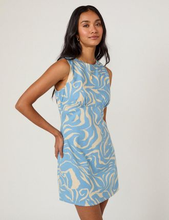 Nobody's Child Blue Printed Vicky Mini Dress