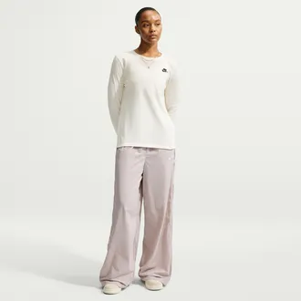 Nike Womens Nike Sportswear Loose Mid-Rise Lace Track Pants in Brown | IU1983-236