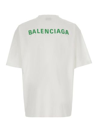 Balenciaga Logo-Embroidered Cotton T-Shirt - White