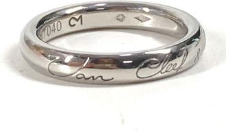 Van Cleef & Arpels Silver Platinum 950 Band Ring (Pre-Owned)