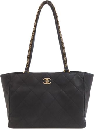 Chanel Black Leather Tote Bag (Pre-Owned)