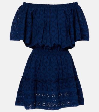 【Melissa Odabash】 Jess broderie anglaiseコットンミニドレス Jess broderie anglaise cotton minidress in black - Melissa