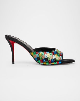 Christian Louboutin 80mm Miss Z Sequined Harlequin Mule Pumps