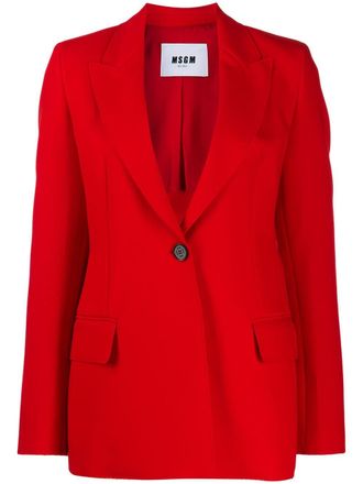 Msgm Blazer met enkele rij knopen - Rood
