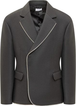 Off-white Zip-versierde Virgin-Wool Blazer - Heren - Blazers - Zwart - L - Leer - Jassen