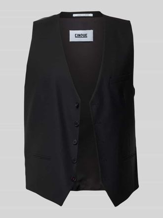 Cinque Weste mit V-Ausschnitt und Knopfleiste Modell Totti in Black, Gr&ouml;&szlig;e 44