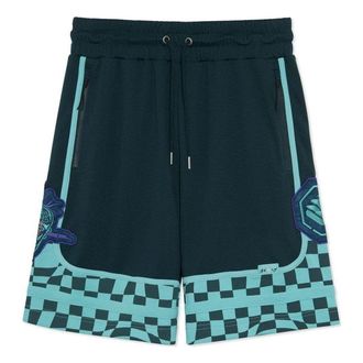 Li-Ning BadFive Checkerboard Basketball Competition Shorts Dark Blue Mint AAPR589-2