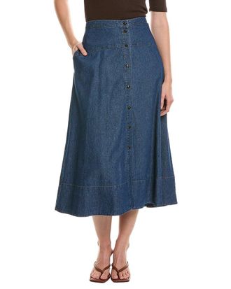 Anne Klein Button Front Midi Skirt