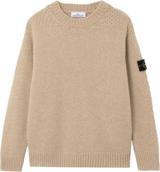 Stone Island Jersey de cuello redondo holgado con acabados de canal&eacute; - Knitwear - Hombre - Marr&oacute;n - L