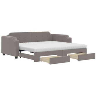 vidaXL Vidaxl - Sof&aacute; Cama Nido Con Cajones Tela Gris Taupe 100x200 Cm