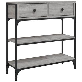 vidaXL Vidaxl - Tavolino Consolle Grigio Sonoma 72,5x25x75 Cm Legno Multistrato