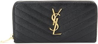 Saint Laurent Monogram Matelasse Leather Zip Around Wallet