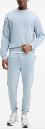 HUGO BOSS Felpa in cotone con logo - Blu