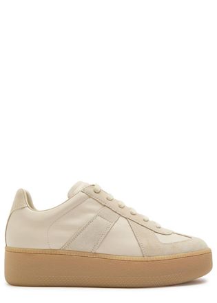 Maison Margiela Replica Wedge Panelled Leather Sneakers - Beige - 39 (IT39 / UK6)