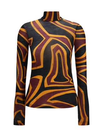 Emilio Pucci Fiammato Wool Jersey Shirt - Multicolor