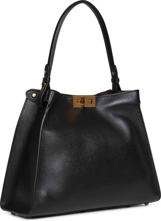 Fendi Womens Handbag Way Medium Black-Chocolate Calf Leather Handbags Hand Bags
