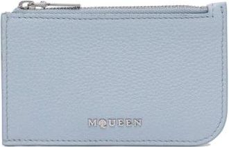 Alexander McQueen Accessoires, Heren, Blauw, ONE Size, Leer, Lichtblauwe leren portemonnee Stijlvol accessoire