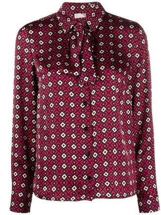 Liu Jo paisley-print pussy-bow blouse - women - Polyester - 42 - Pink