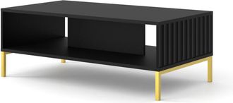 AKL FURNITURE Mesa de centro efecto madera Negro