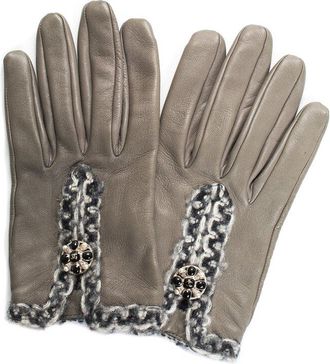 Chanel Grey Leather Gloves (Authentic Pre-Loved)