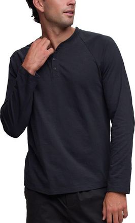 Barefoot Dreams Slub Jersey Henley in Black at Nordstrom, Size Xx-Large