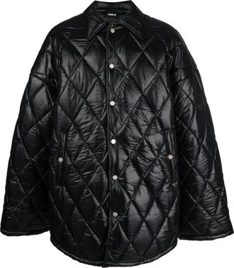 EGONlab. diamond-quilted jacket - men - Polyamide/Cotton/Viscose - S - Black