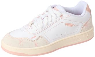 Puma Womens Court Classy Crafted Flowers Sneaker, White-Rose Quartz, 6 UK