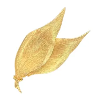 Dior Grosse Gold Plated Leaf Brooch Size M