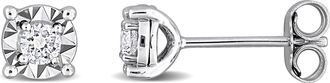 Mimi & Max Lab Grown Diamond Stud Earrings Sterling Silver 1/4 to 1ct TDW