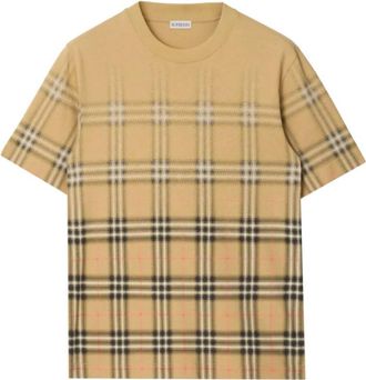Burberry Sand Beige Gradient Check T-Shirt
