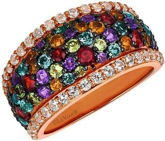 Le Vian Pomegranate Garnet 14K Rose Gold 2.65 Ct. Tw. Amethyst Half-Eternity Ring