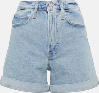 Frame Denim High-rise cuffed denim shorts