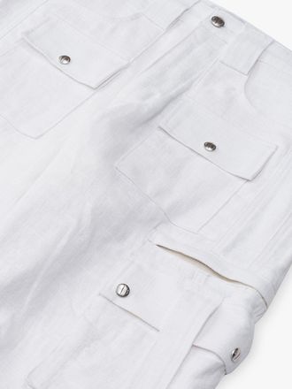 Rhude Linen Cargo Cargo Pants - White