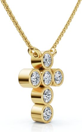 Pompeii3 1/5Ct Diamond Cross Small Pendant Lab Grown 18 Necklace EF/VS