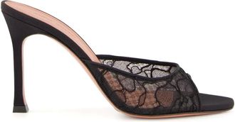 Amina Muaddi Mules Alexa 95mm - Nero
