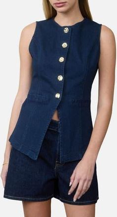 Blu Pepper Button Up Vest in Denim at Nordstrom Rack, Size Medium