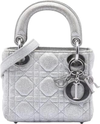 Dior Pre-owned Lady Dior - Dames - Vintage Mini Tas - Grijs - ONE Size - Leer - Vintage
