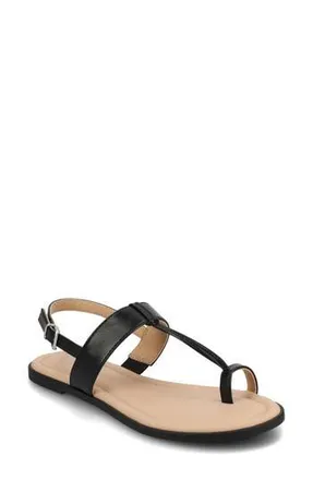 Journee Collection Gerra Toe Loop Sandal in Black at Nordstrom Rack, Size 9.5