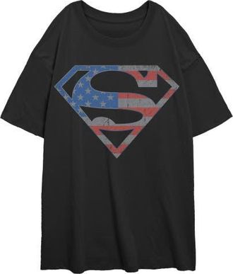 Superman Juniors Superman Stars and Stripes S Shield T Shirt in Black at Nordstrom, Size Xx-Large
