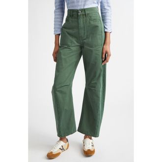 Veronica Beard High Waist Barrel Leg Pants in Dark Hunter Green at Nordstrom, Size 23