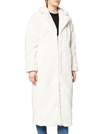 NA-KD Damen Teddymantel in &Uuml;bergr&ouml;&szlig;e, beige, 42 EU