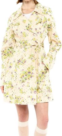 Anna Sui Rosies Posies Eyelet Trench Coat in Lavender Multi at Nordstrom, Size 10