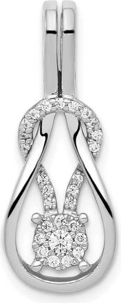 Diamond2Deal 14k White Gold 1/6 Ct Diamond Knot Slide Pendant Fits up to 2mm Omega