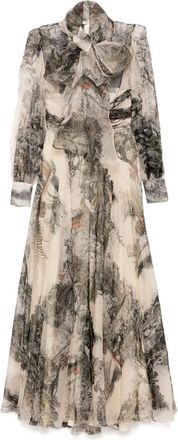 Isabel Sanchis Abito da sera con stampa - Toni neutri
