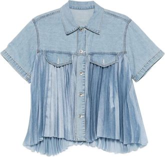 sacai Gonna denim plissettata - Blu